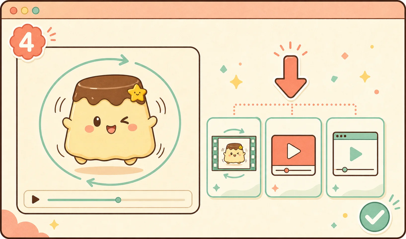 ぷるぷるアニメーションをGIF MP4 WebMで書き出す画面